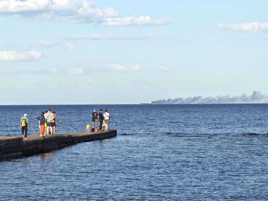 Commercial vessel navigating through contested Black Sea shipping routes amid ongoing regional security concerns.